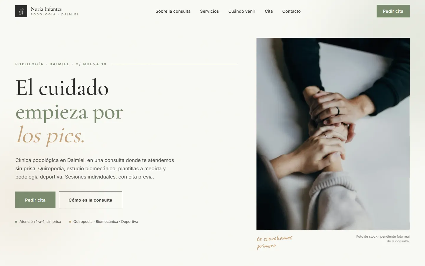 Captura de Clínica Podológica Nuria Infantes