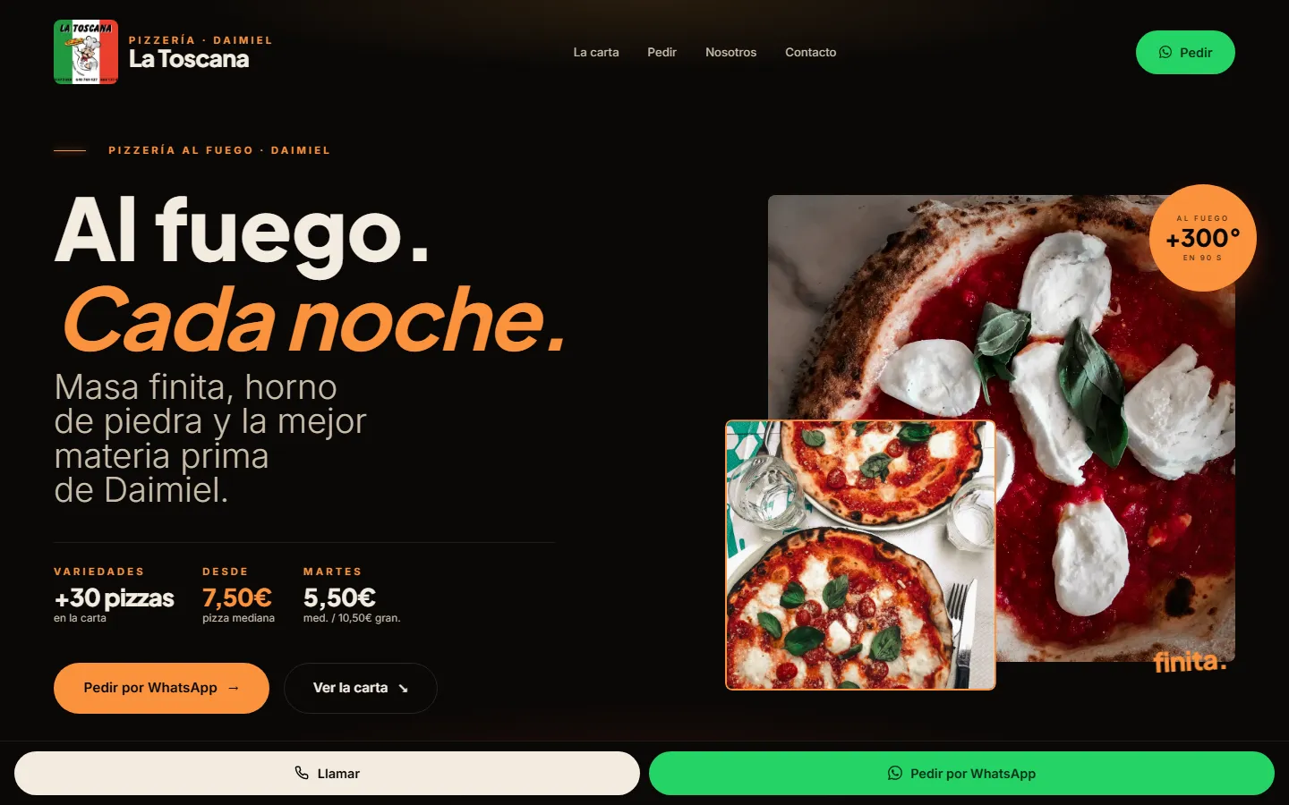 Captura de Pizzería La Toscana